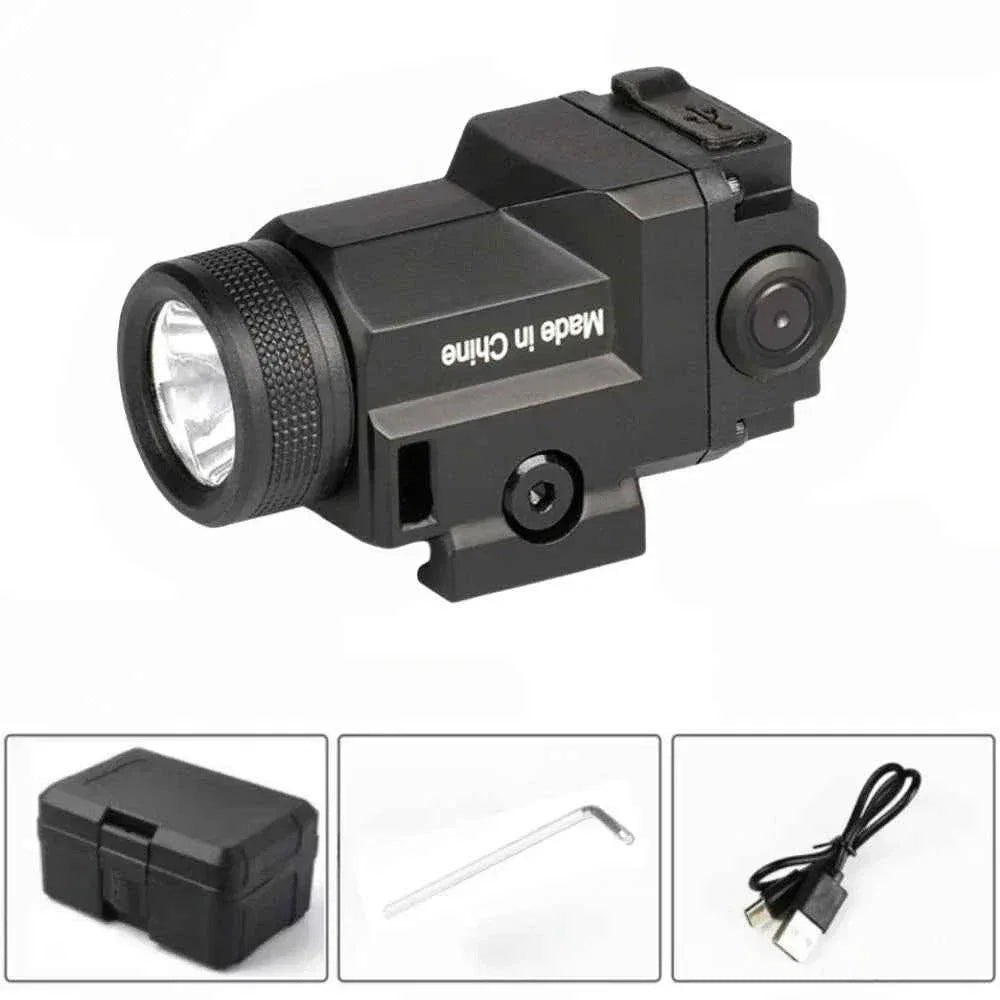 Tactical quick release flashlight in black for convenient mounting and illumination