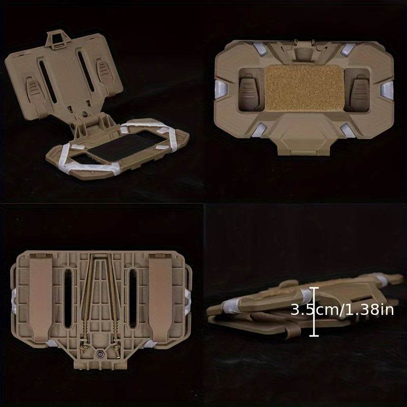 Tan tactical vest phone holder for outdoor gear organization