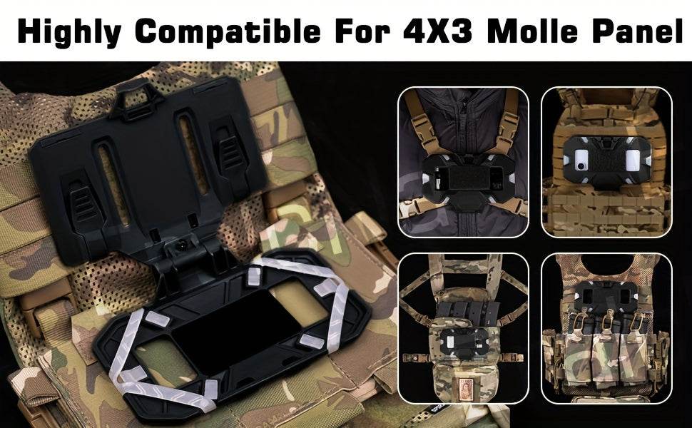 Tactical vest phone holder attachment for easy, hands-free phone access