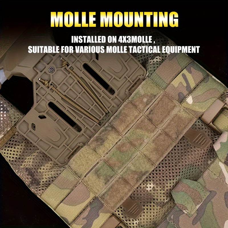 Tactical vest phone holder with MOLLE mounting for versatile tactical gear