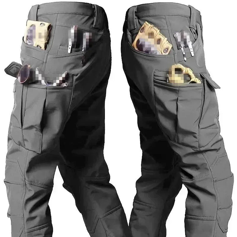 Durable tactical winter pants with multiple pockets for tools and gear storage