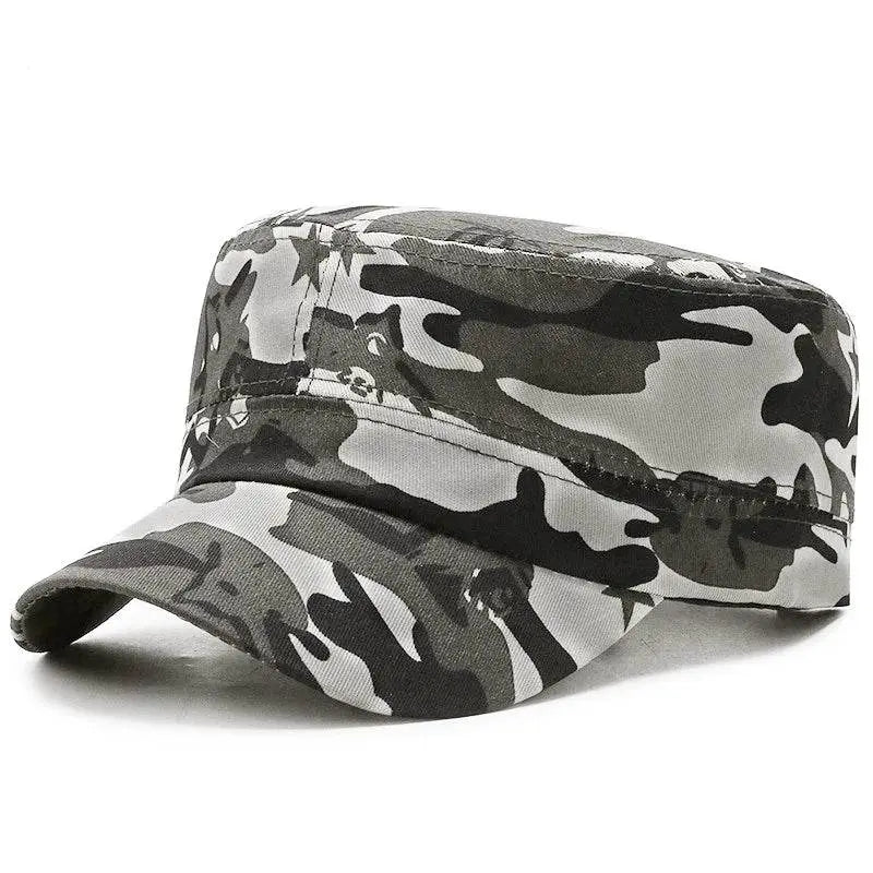 Camouflage Soldier Hats in Gray for Outdoor Activities and Military Style