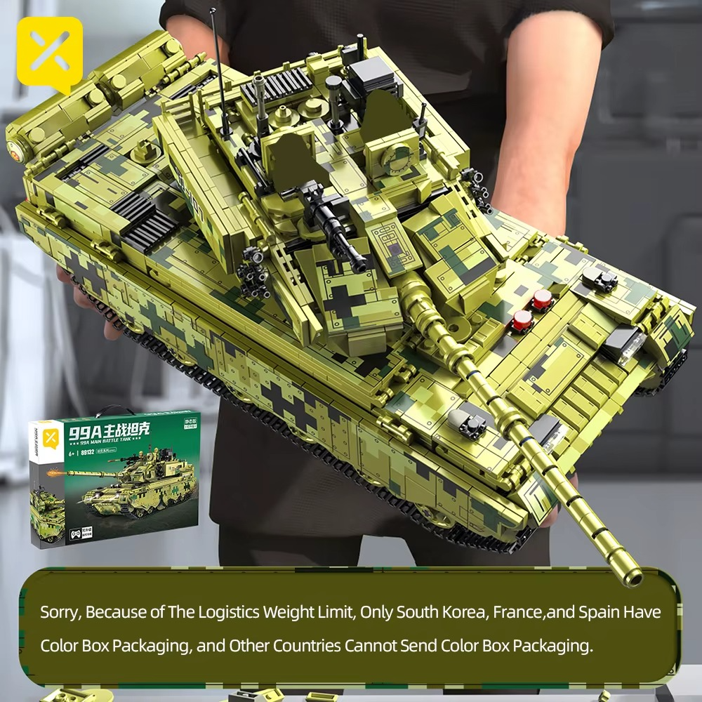 Tank building blocks set featuring detailed camouflage design for creative play and construction