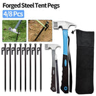 4 Or 8Pcs Tent Pegs With Storage Bag And Hammer