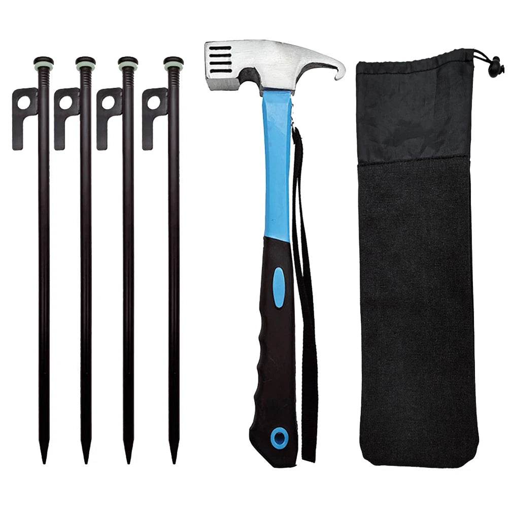 4 Or 8Pcs Tent Pegs With Storage Bag And Hammer - Military-Outdoors.com