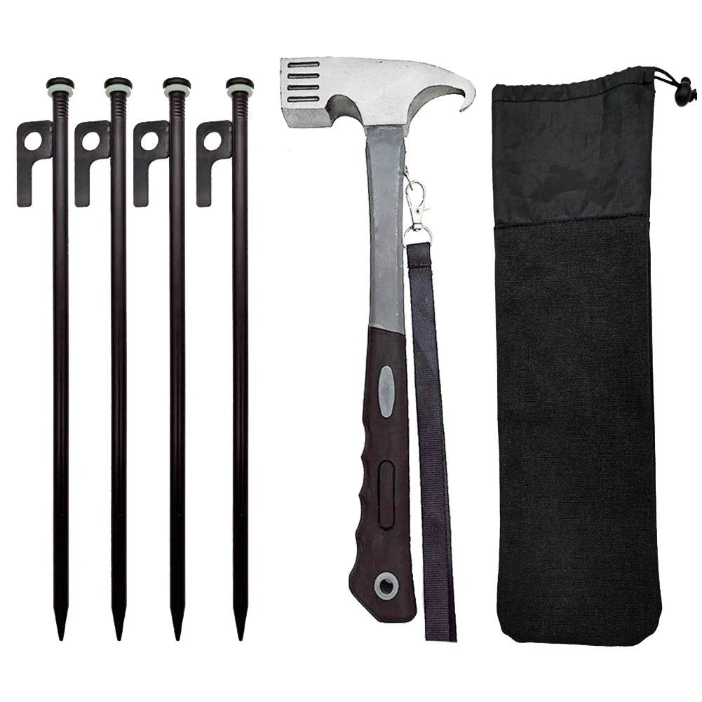 4 Or 8Pcs Tent Pegs With Storage Bag And Hammer - Military-Outdoors.com