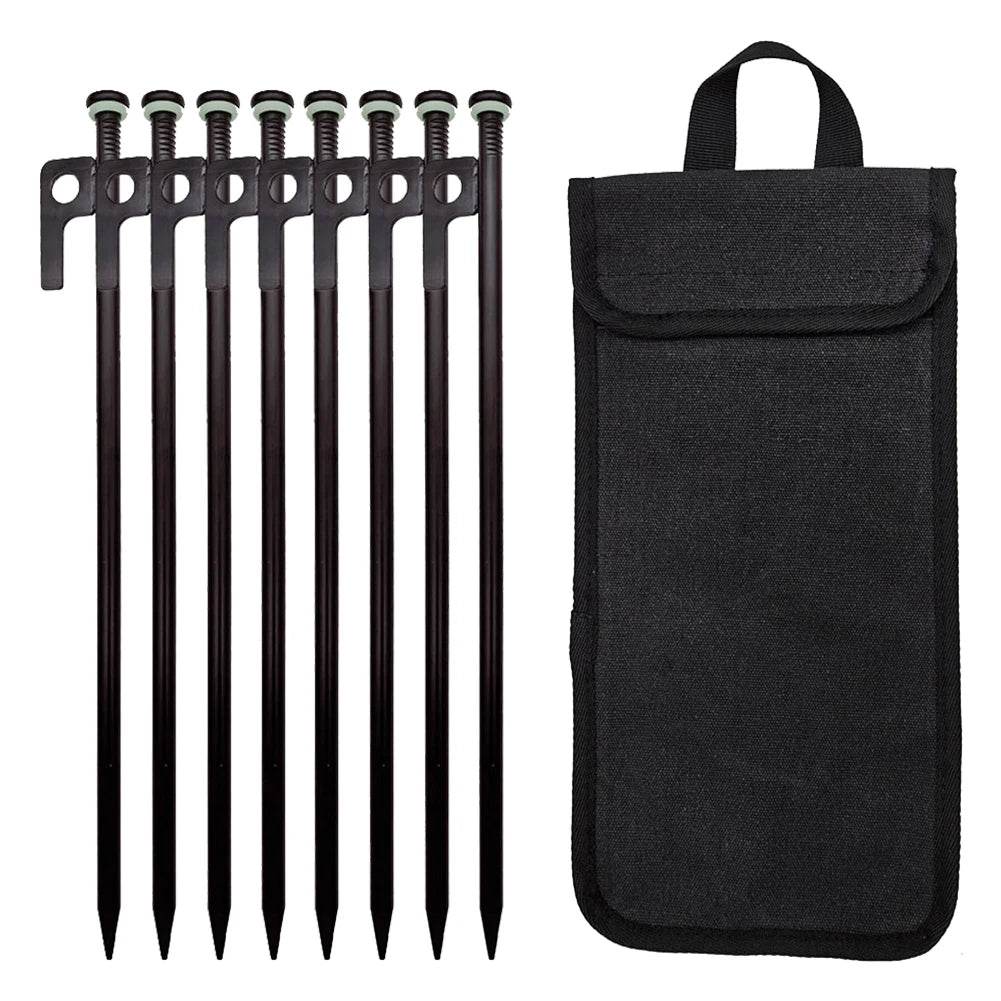 4 Or 8Pcs Tent Pegs With Storage Bag And Hammer - Military-Outdoors.com