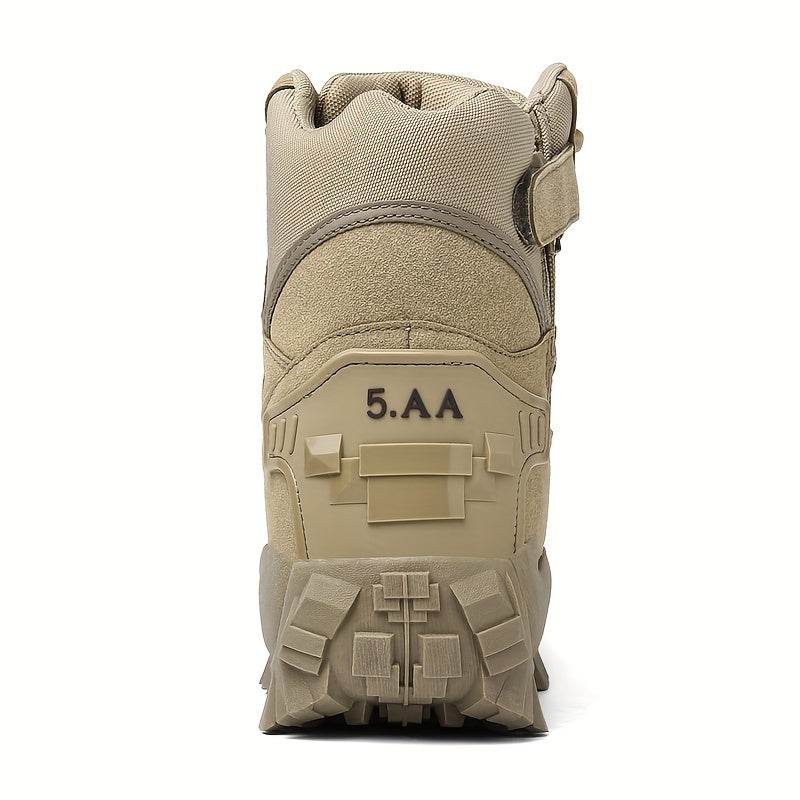 Tactical thermal outdoor boots in tan color featuring durable construction and rugged sole for outdoor activities