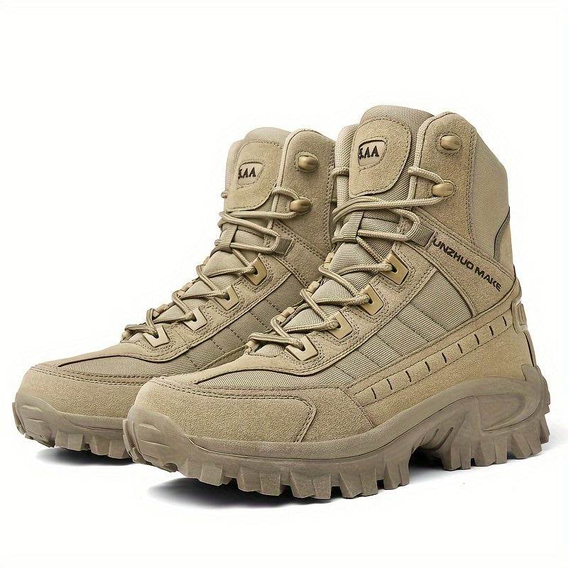 Tan tactical boots designed for durability and comfort, perfect thermal outdoor boots for rugged conditions