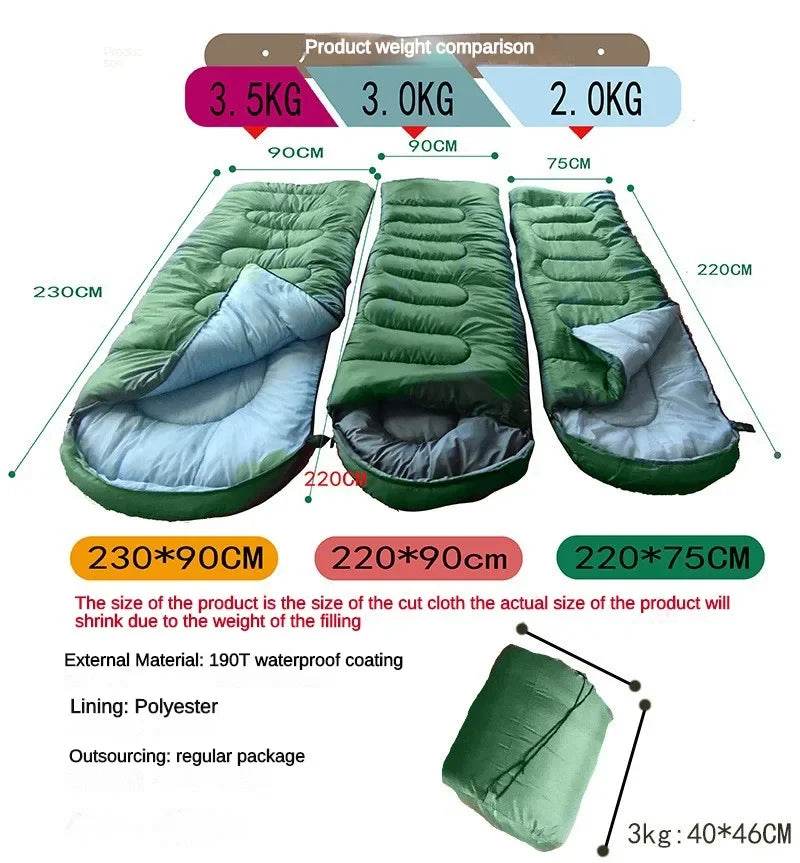 3KG Thickened And Widened Winter Sleeping Bag -15 ℃ - Military-Outdoors.com