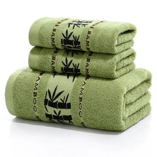 Set of 3 Thicker Bamboo Green Towels Set - Military-Outdoors.com