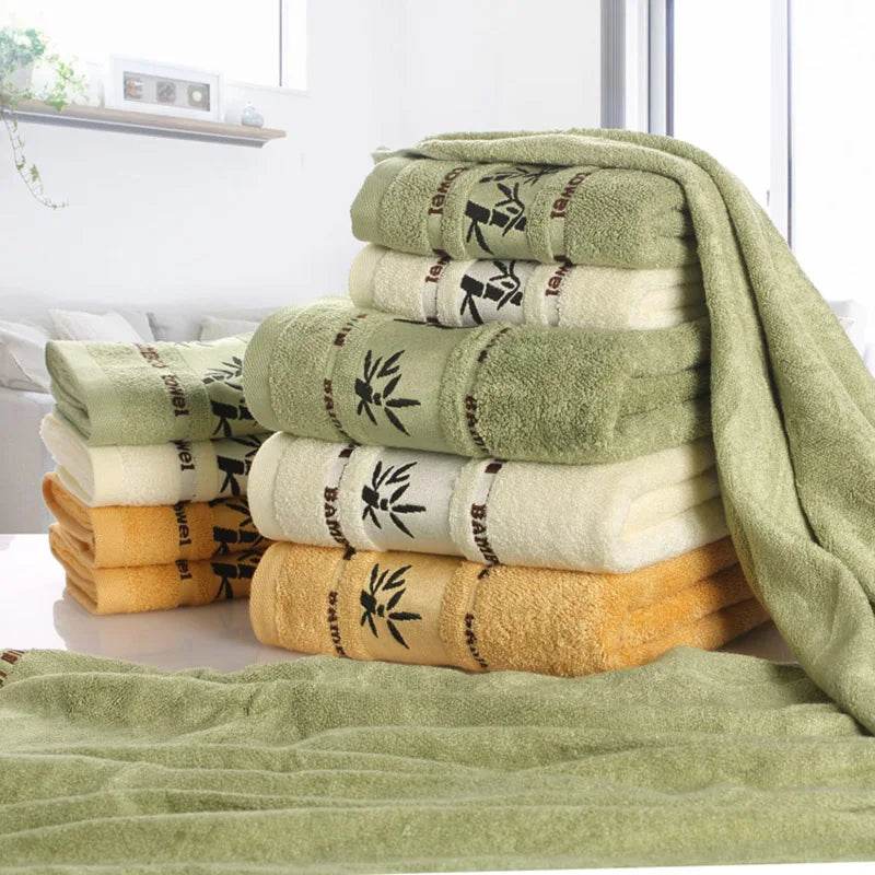 Set of 3 Thicker Bamboo Green Towels Set - Military-Outdoors.com