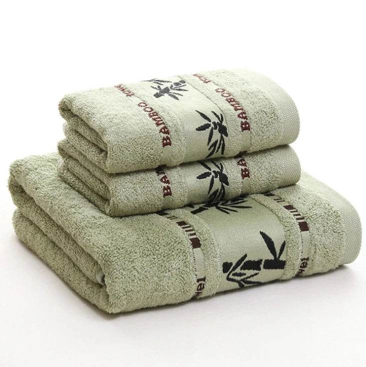 Set of 3 Thicker Bamboo Green Towels Set - Military-Outdoors.com