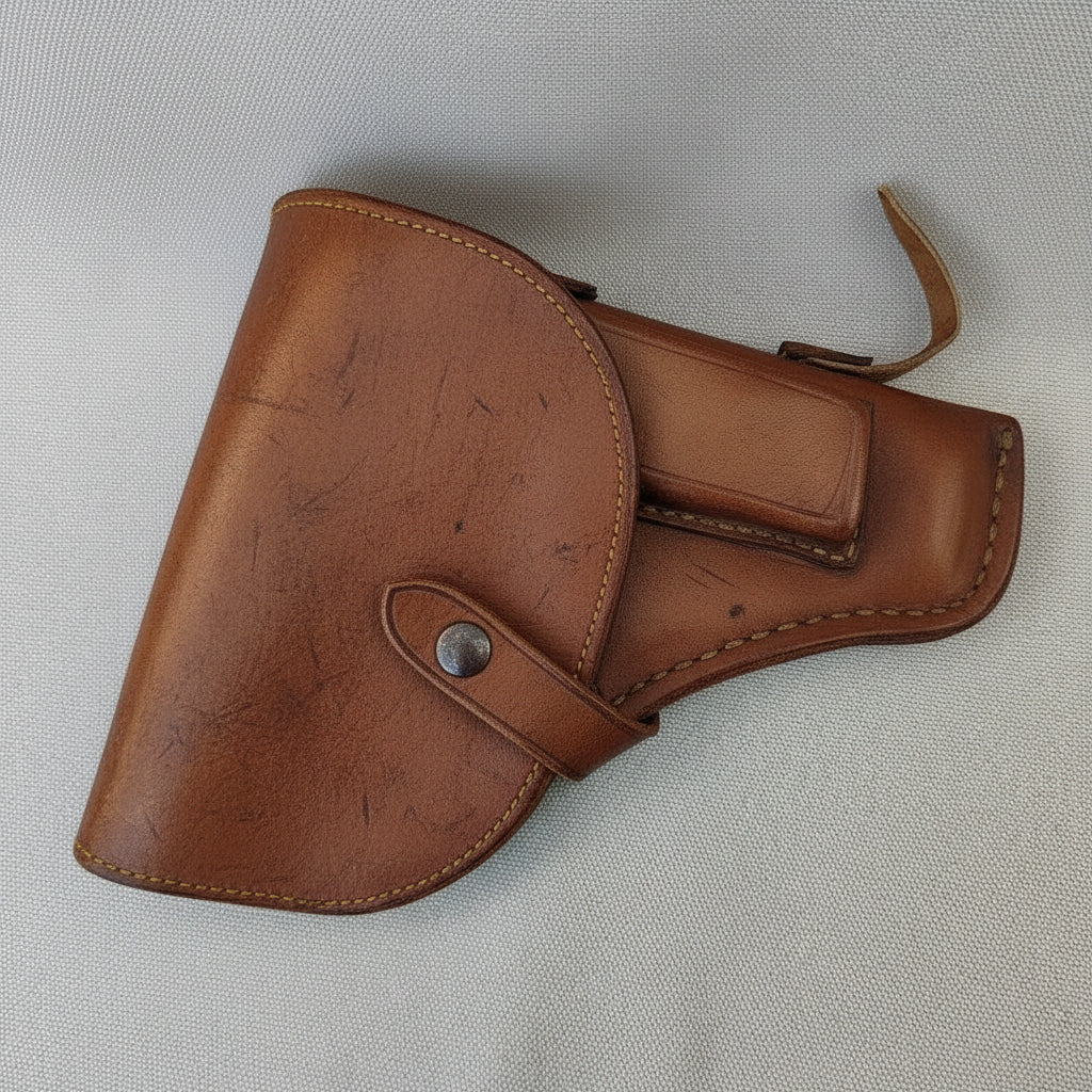 Tokarev leather holster in brown for secure firearm storage