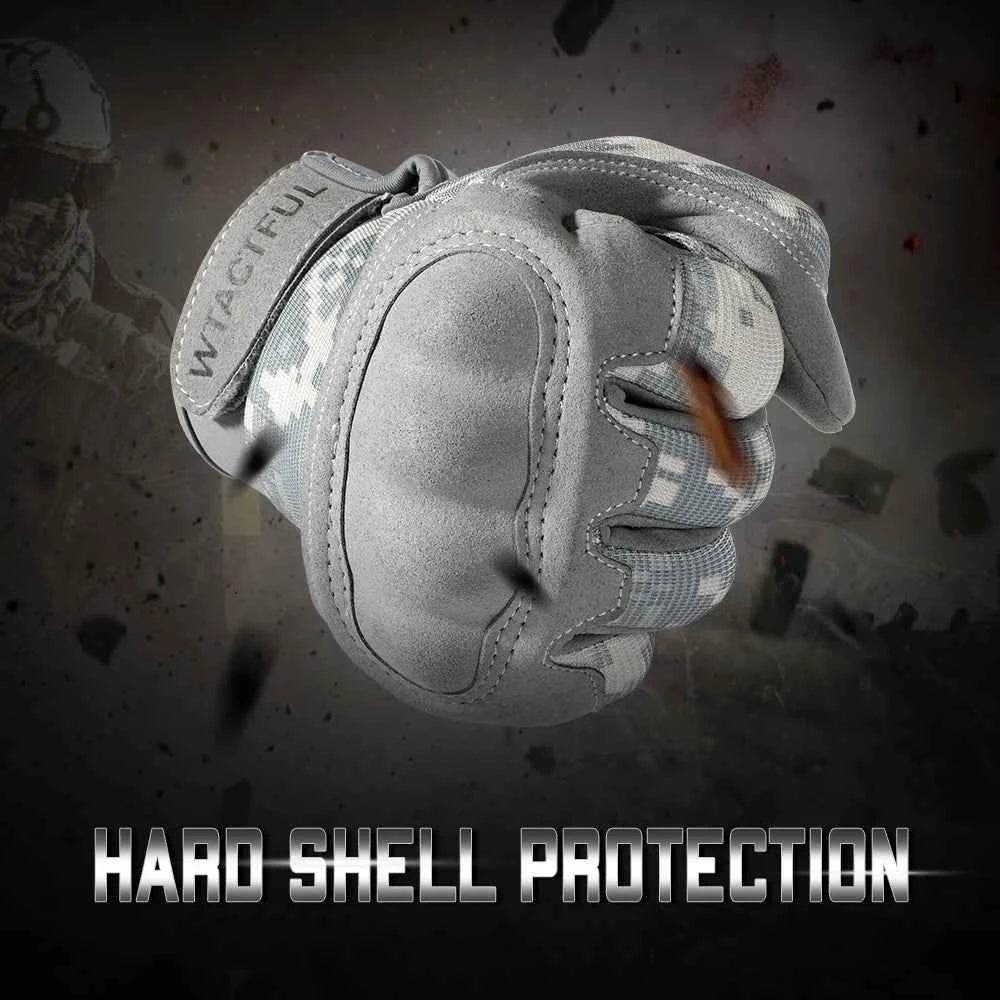Gray Hard Shell Touch Screen Outdoor Gloves for Enhanced Protection