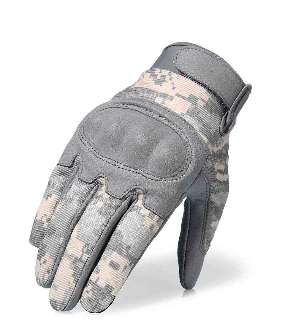 Gray Camo Touch Screen Outdoor Gloves for Enhanced Grip and Durability