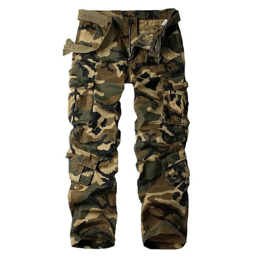 Military-Outdoors all-season outdoor pants in camouflage design with multiple pockets for versatility