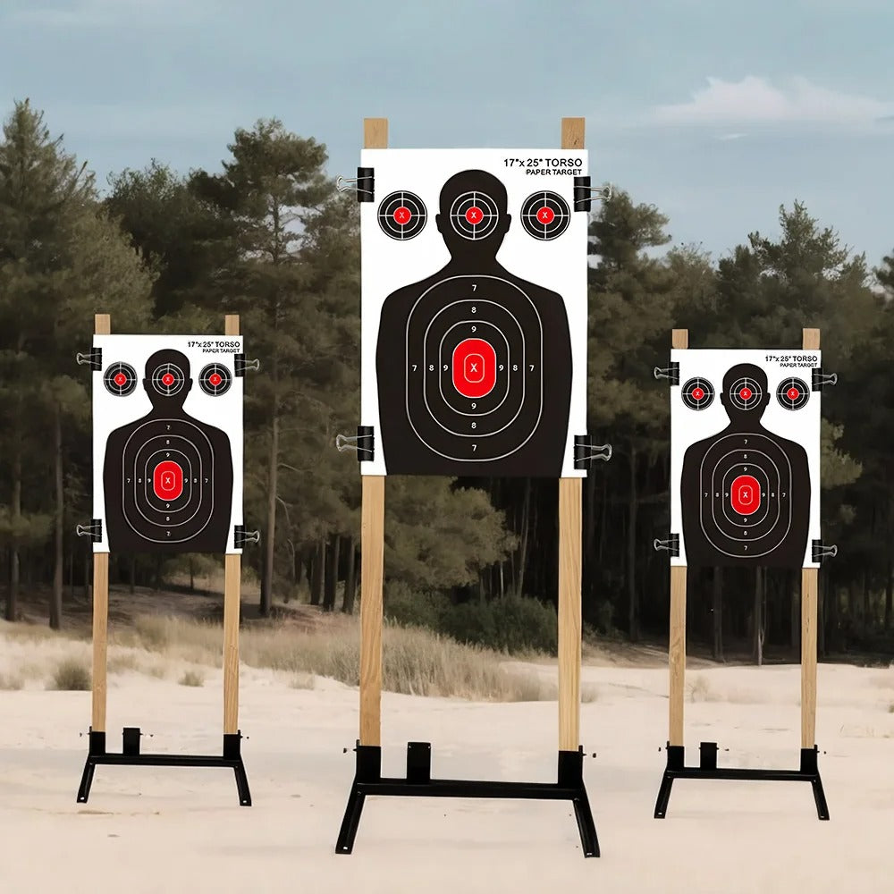 Shooting targets for practice, featuring realistic human outlines for training targets