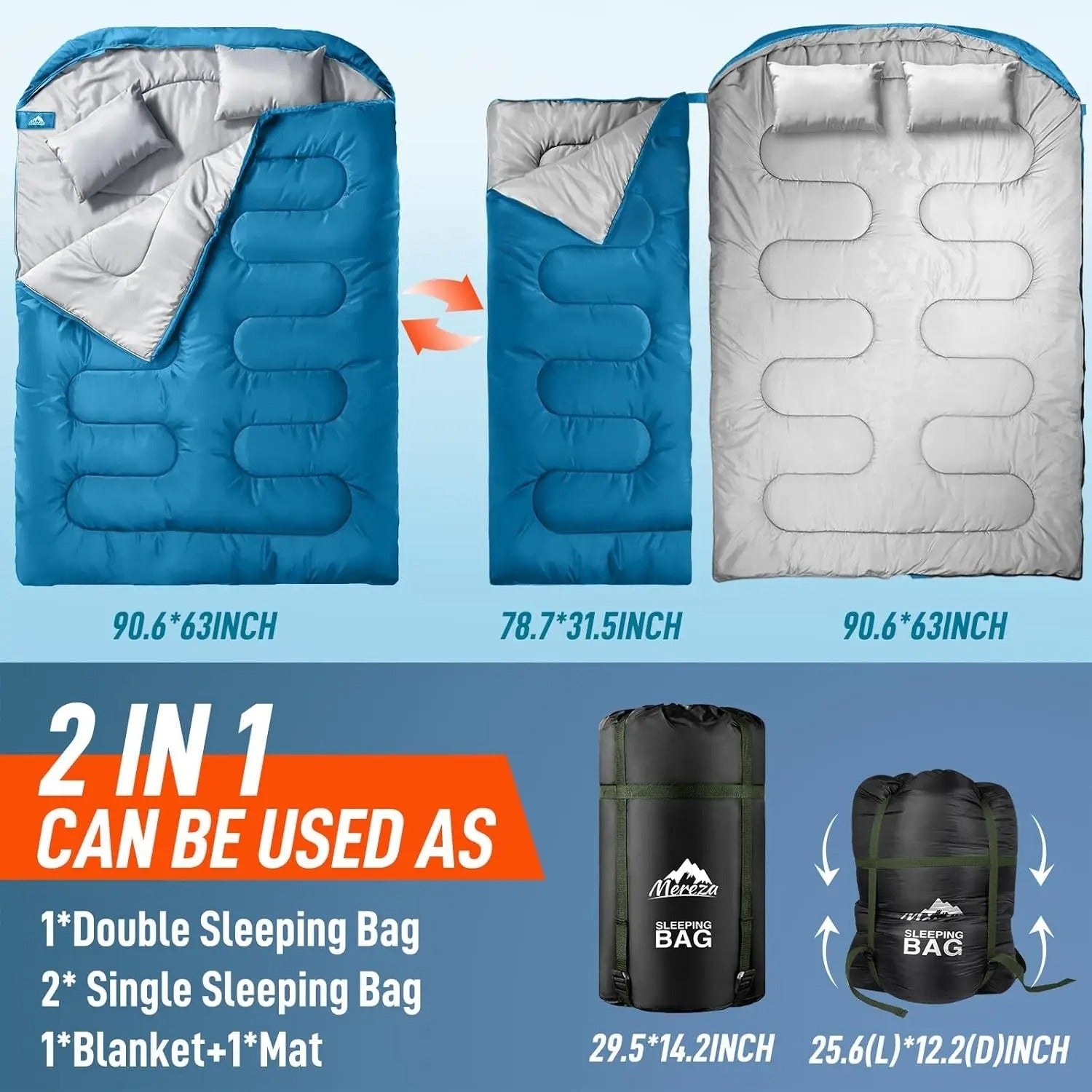 Two Person Warm Sleeping Bag by Military-Outdoors.com