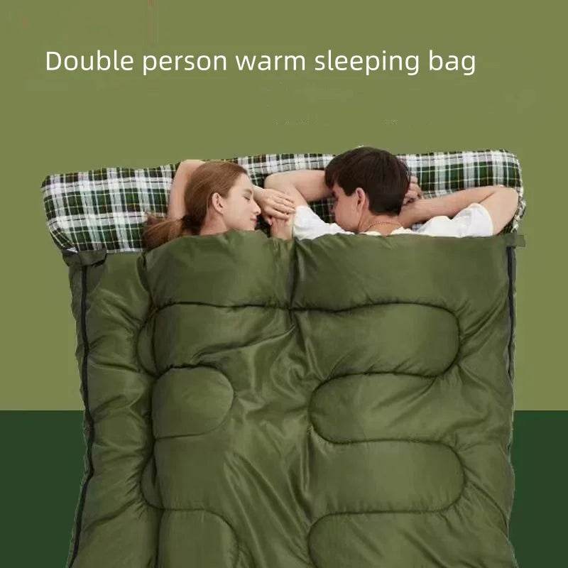 Two Person Warm Sleeping Bag With Pillows - Military-Outdoors.com