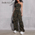 Military-Outdoors Camouflage Sleeveless Jumpsuit