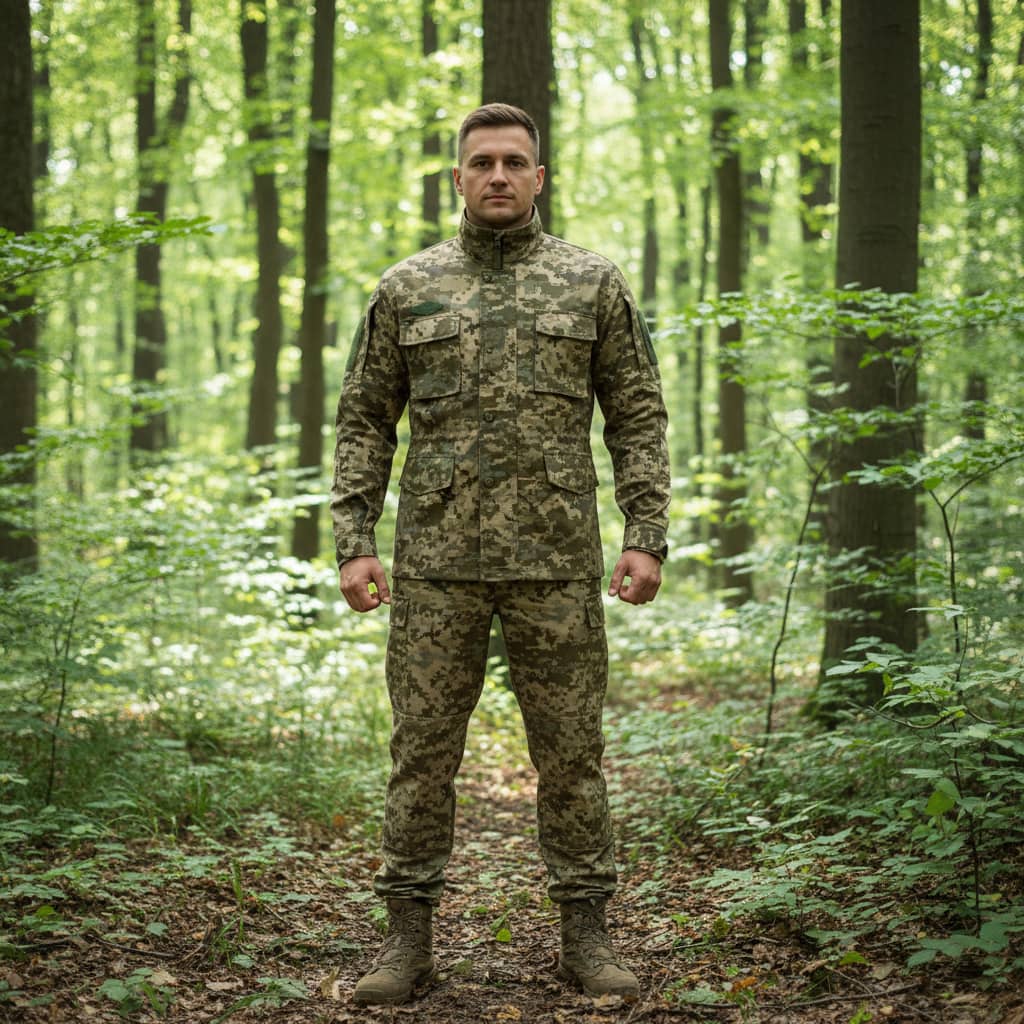 Camouflage Ukraine outdoor suit for tactical outdoor activities in forest
