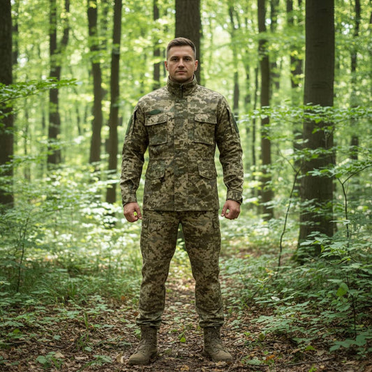 Camouflage Ukraine outdoor suit for tactical outdoor activities in forest