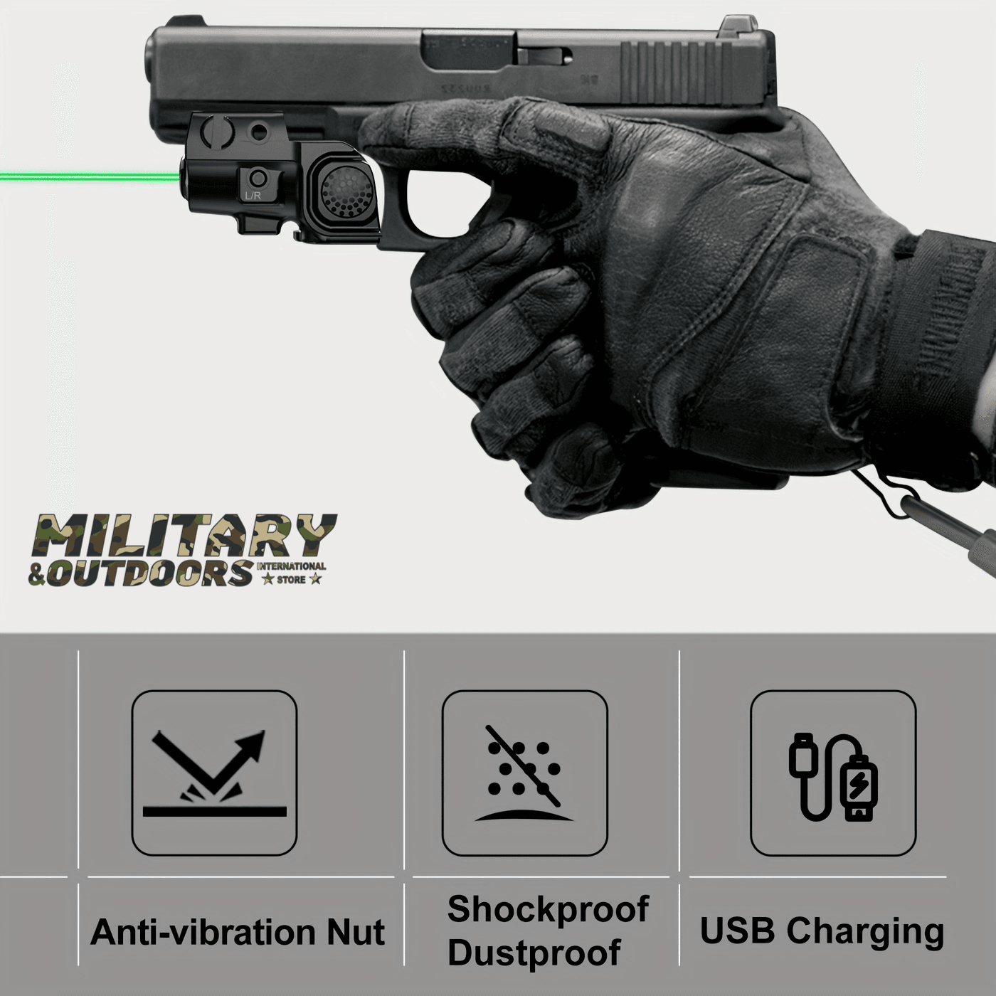 Ultra Compact Green Laser Sight IIIA Class For Handgun - Military-Outdoors.com