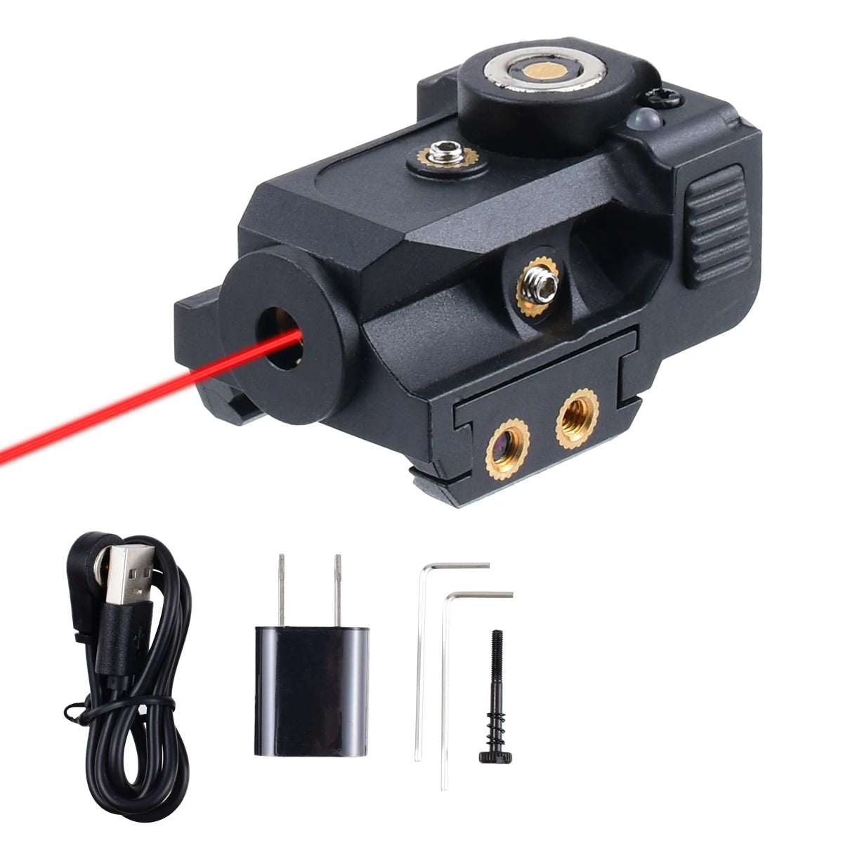 Ultra compact laser sight in black with versatile mounting options