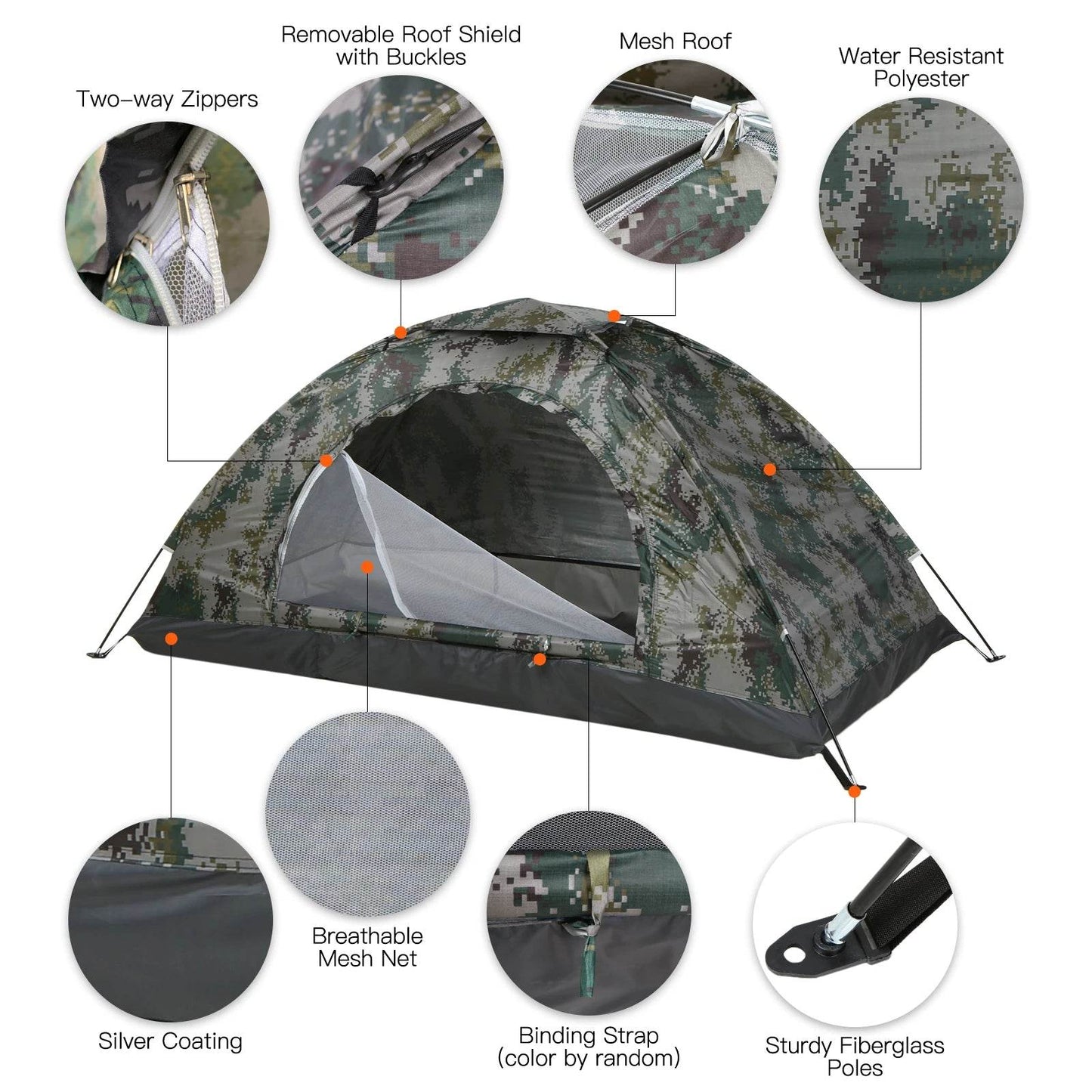 Two Person Camouflage Ultralight Camping Tent - Military-Outdoors.com