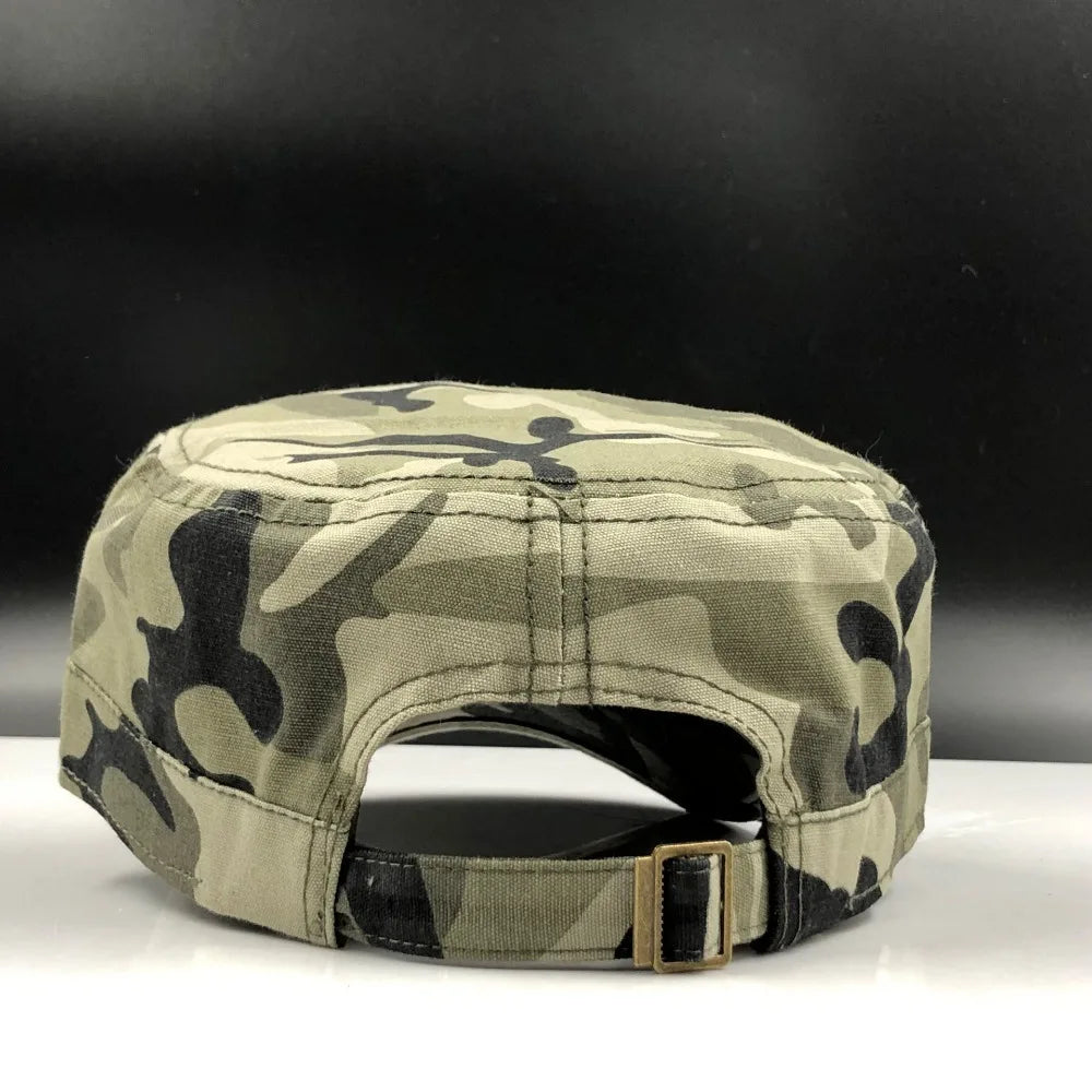 Camouflage cap on a black and white gradient background