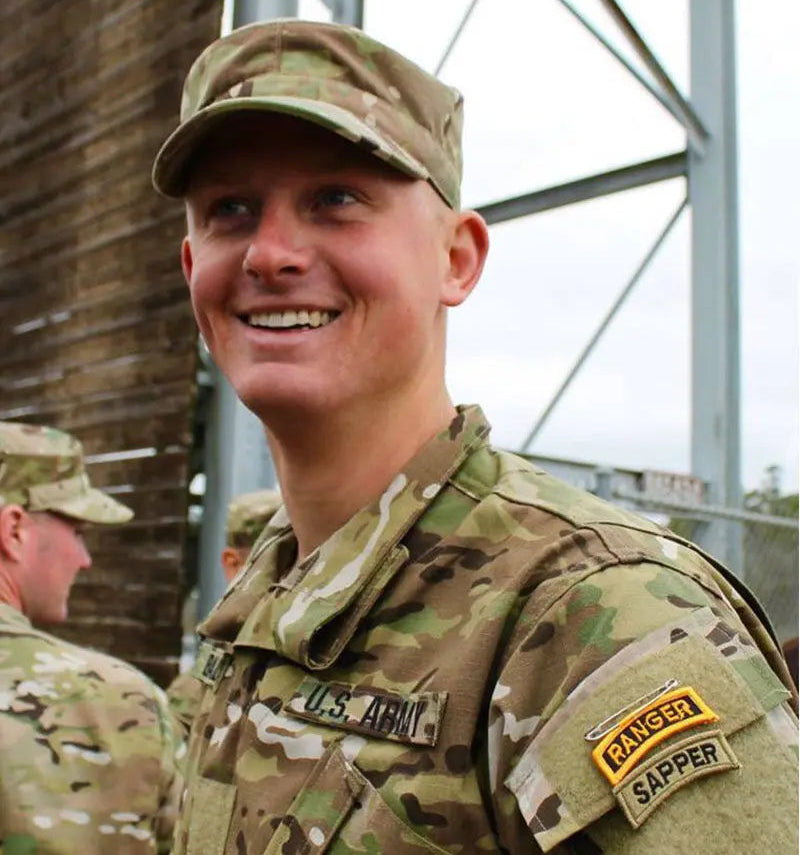 Two images of a person in military uniform with a US Army BDU Caps Military-Outdoors.com