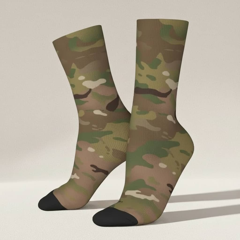 US Army crew socks in camouflage design for outdoor and tactical use