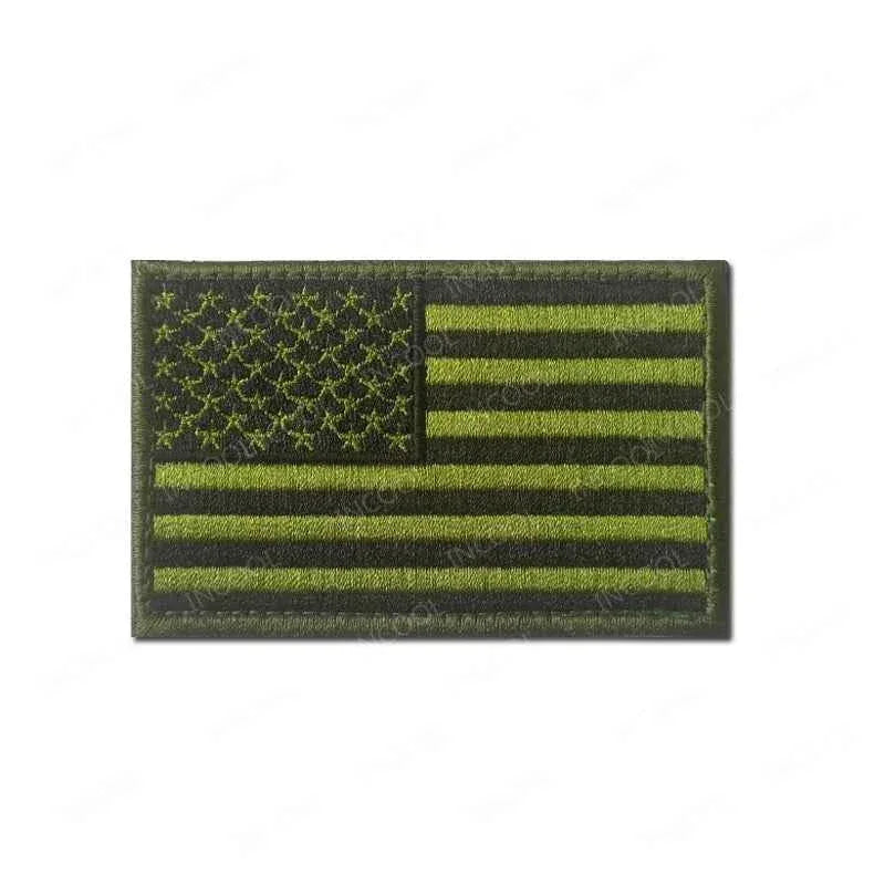 US Flag Embroidered Patch in Olive Drab Color for Military Apparel and Gear