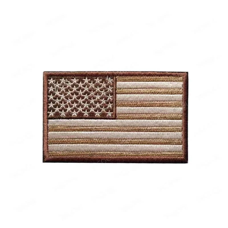 US Flag Embroidered Patch in tan and brown colors for tactical gear and uniforms