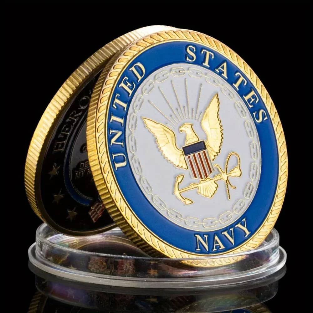 US Navy collectible coin featuring the official seal in vibrant colors