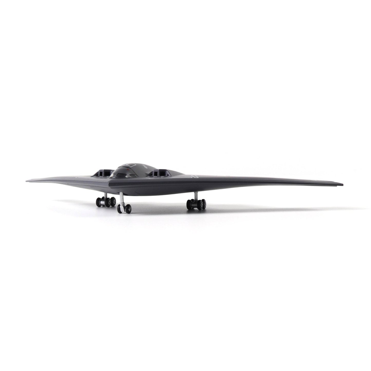 USAF B-2A Spirit model kit featuring sleek design with landing gear for easy display