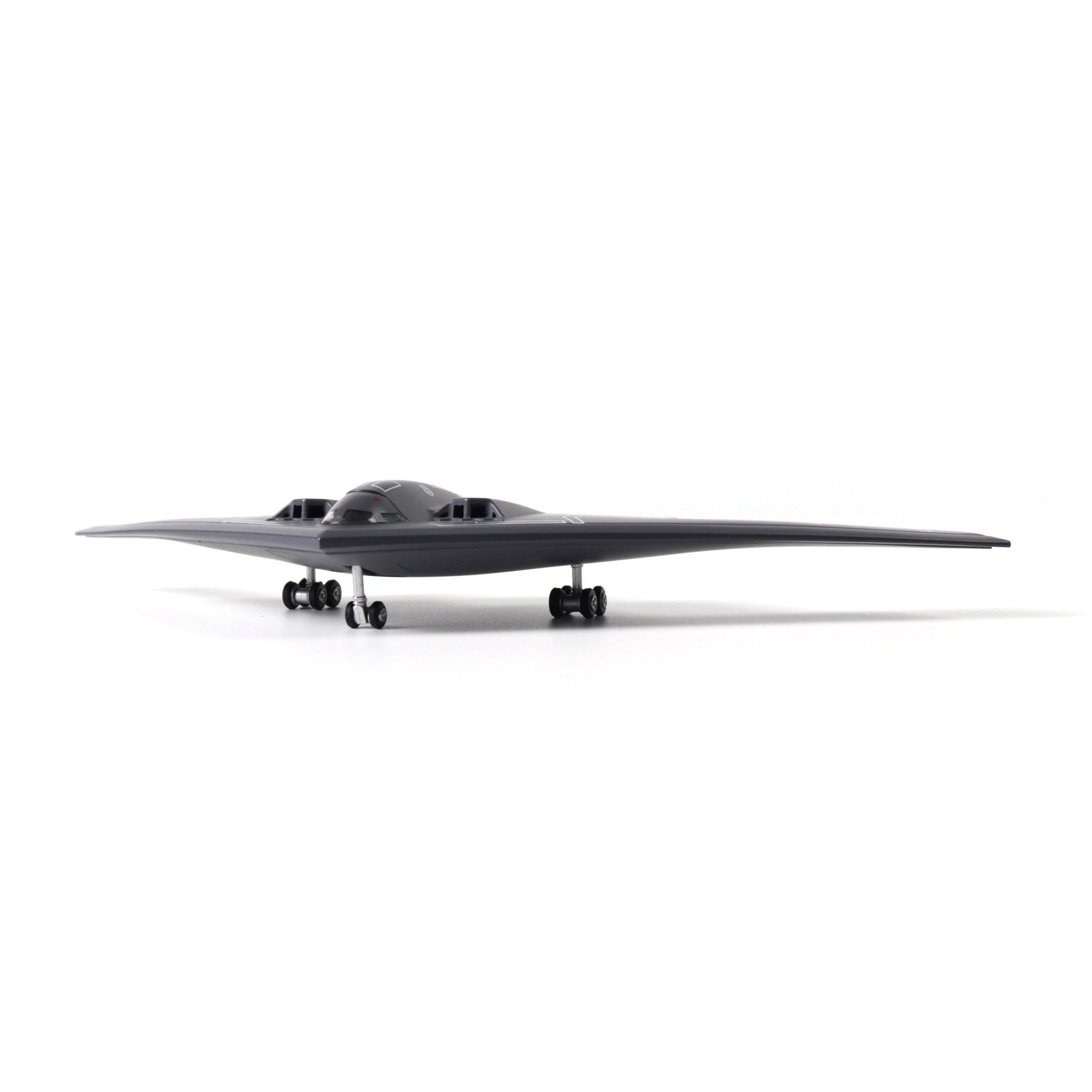 USAF B-2A Spirit model kit featuring sleek design with landing gear for easy display