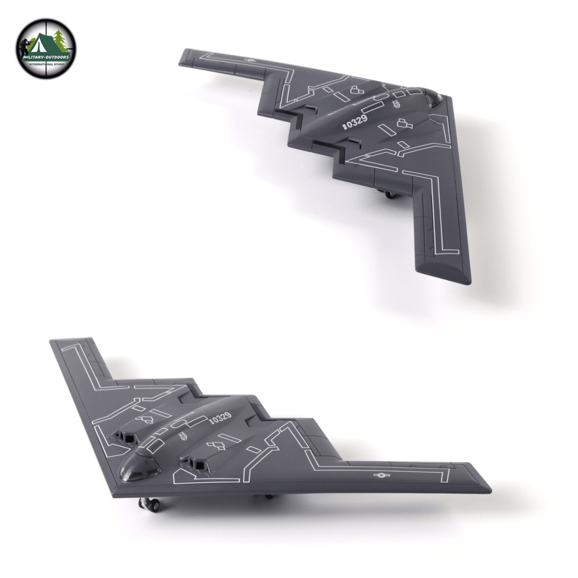 USAF B-2A Spirit model kit featuring detailed design and sleek body for collectors and enthusiasts