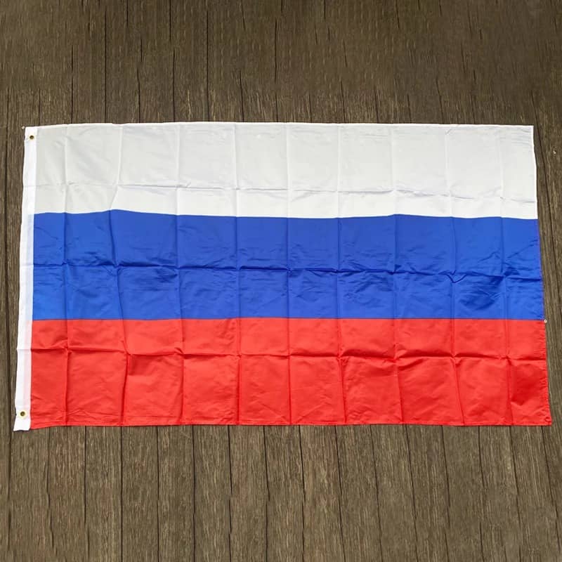 USSR flag in red, blue, and white for outdoor display