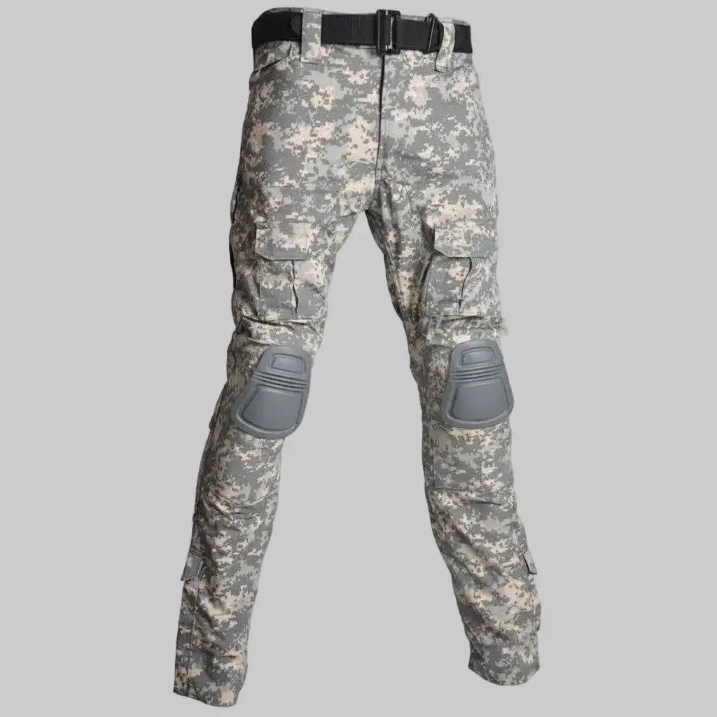 Camo Utility Shirt Pants with Reinforced Knees for Outdoor Activities