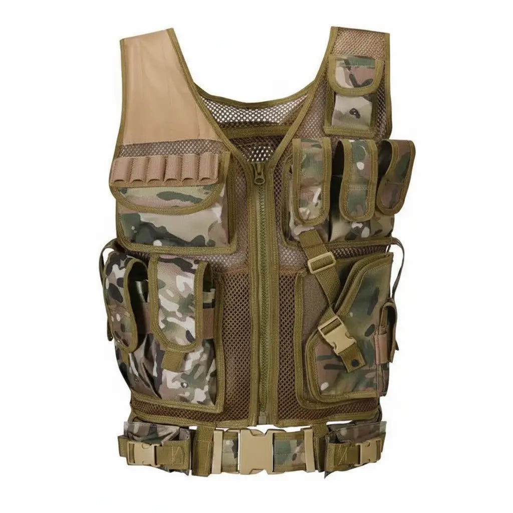 Camo Utility Vest with Multiple Pockets for Tactical Use