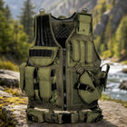 Hunting-Style Tactical Utility Vest with Multiple Pockets