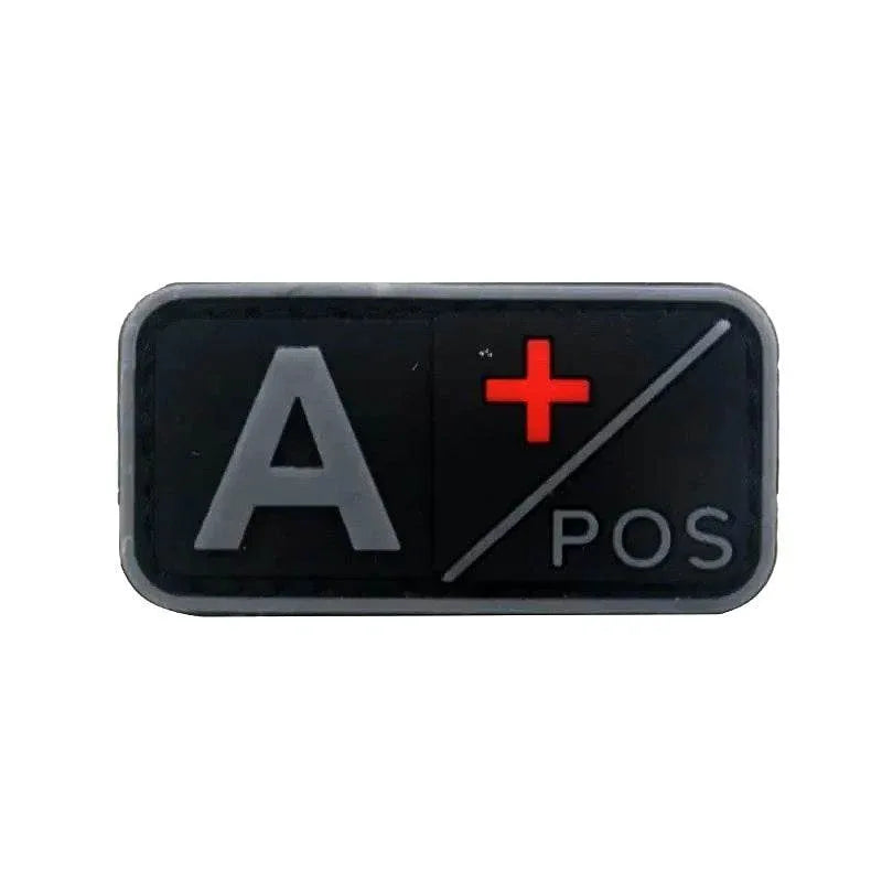 3D PVC Blood Type Hook and Loop Patches - Military-Outdoors.com