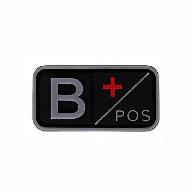 3D PVC Blood Type Hook and Loop Patches - Military-Outdoors.com