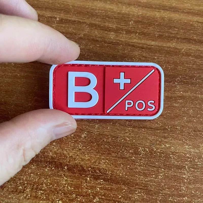 3D PVC Blood Type Hook and Loop Patches - Military-Outdoors.com
