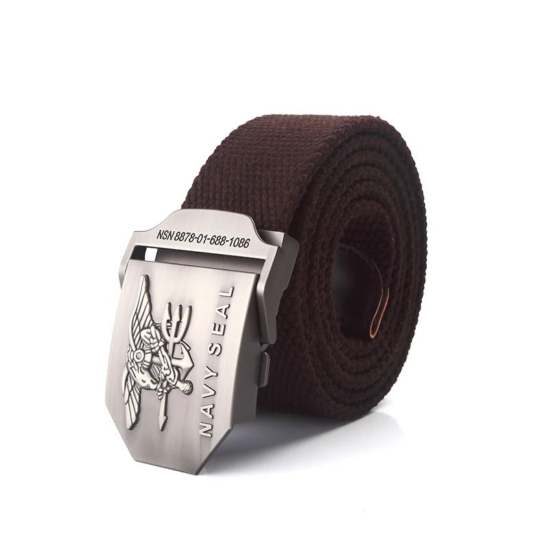 NAVY SEAL-Style Canvas Web Belt with Metal Buckle