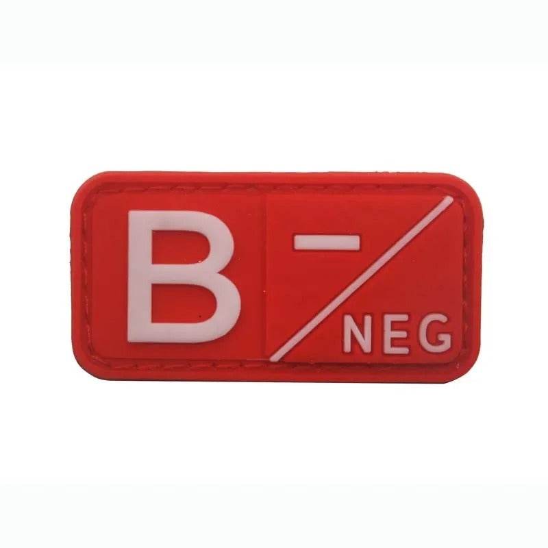 3D PVC Blood Type Hook and Loop Patches - Military-Outdoors.com