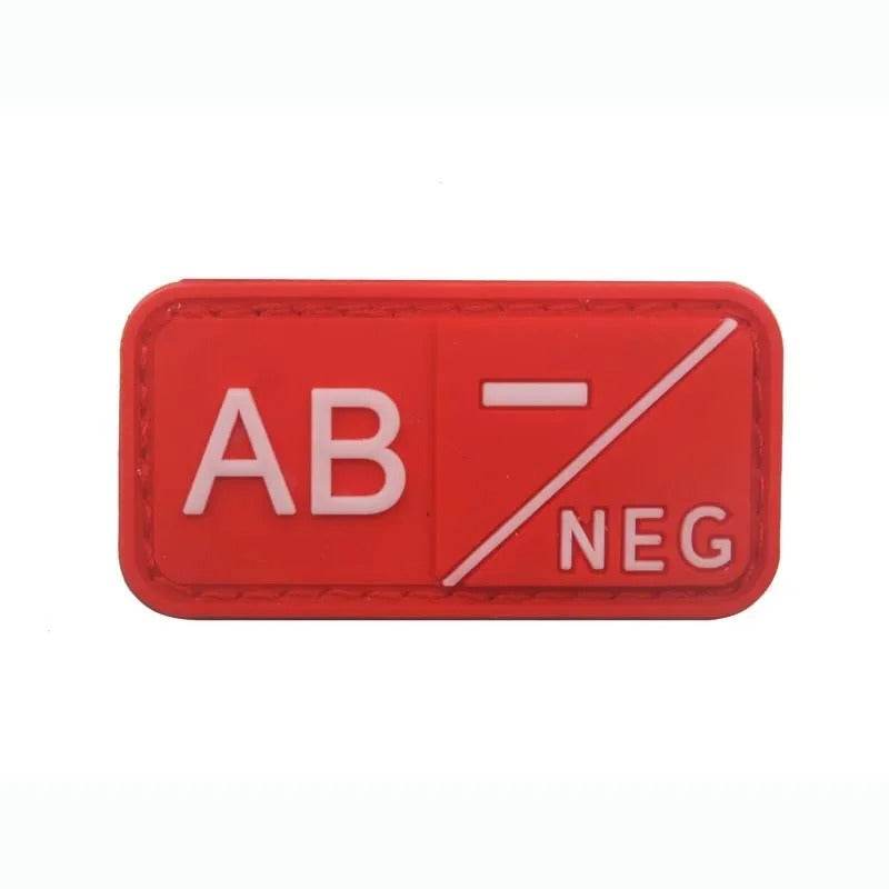 3D PVC Blood Type Hook and Loop Patches - Military-Outdoors.com