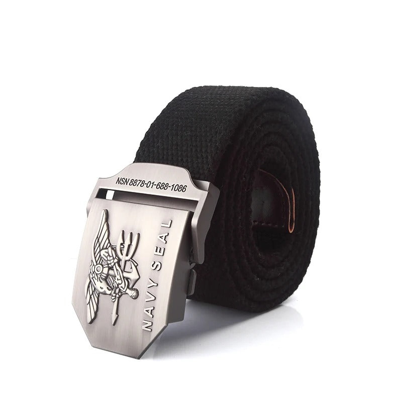 NAVY SEAL-Style Canvas Web Belt with Metal Buckle